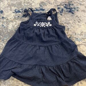 GAP Dark Blue Kids Dress with White Floral Detail